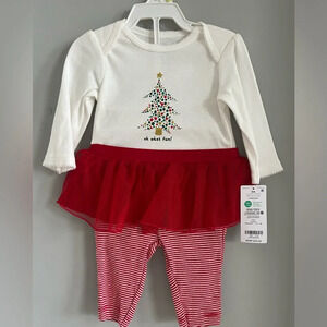 NWT girls Carters 2 piece set Christmas holiday outfit 0-3 months